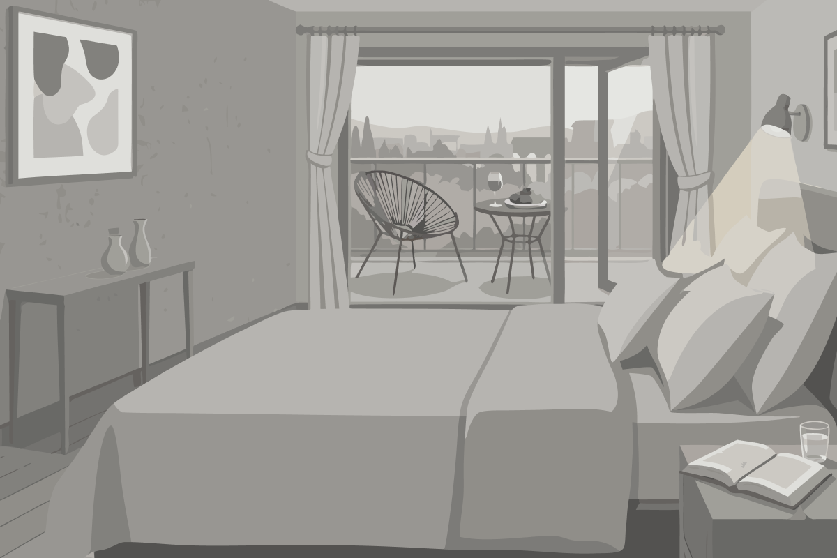 Kamer met Kingsize Bed en Rolstoeltoegankelijke Douche - Geschikt voor Gasten met een Lichamelijke Beperking
